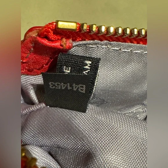 Cole Haan Red Pebbled Leather Crossbody Bag (8”x 5”) zip top closure - Picture 10 of 16